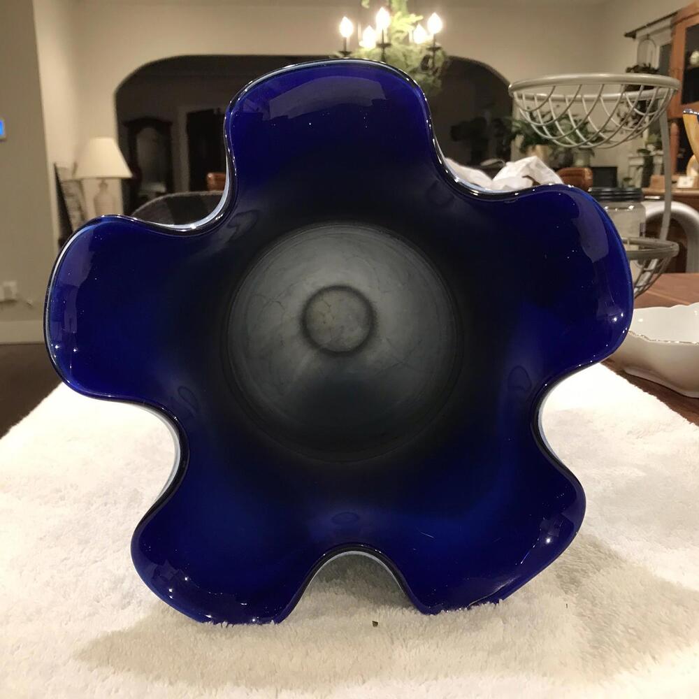 Josefina Krosno Poland Vase With Label, No Chips‎ Hankerchief Ruffled Large - Picture 5 of 9